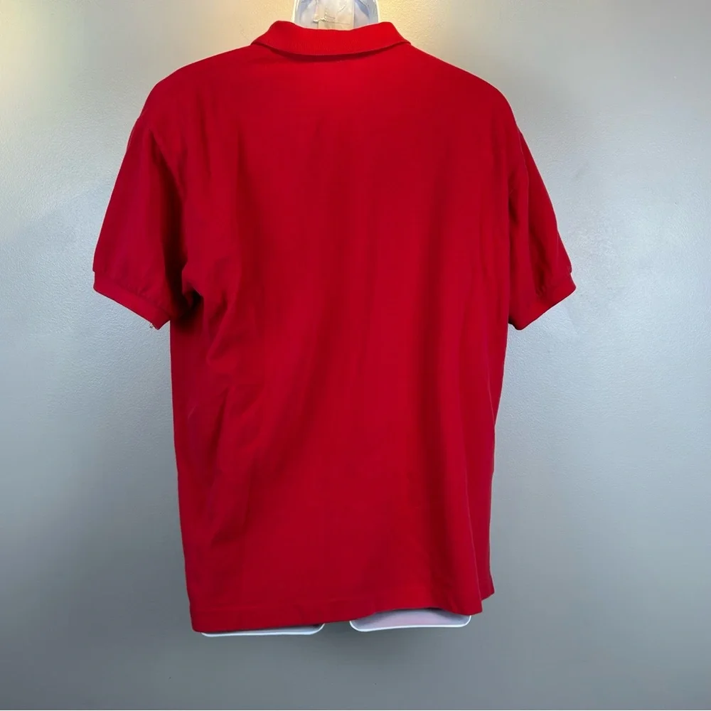 Polo Ralph Lauren Mens Sz L Custom Fit Short Sleeve Polo Shirt Solid Red‎ Cotton